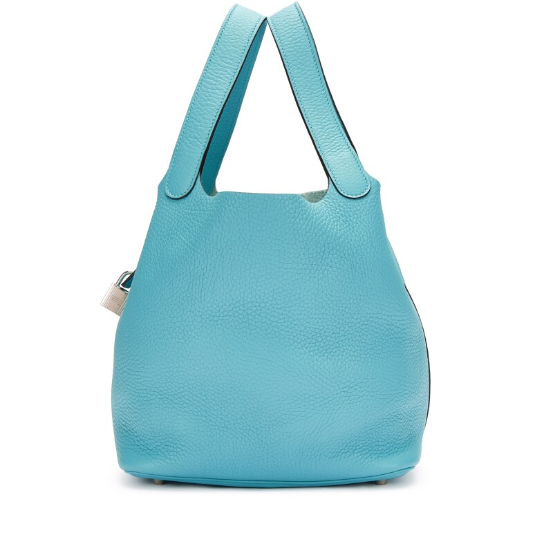 Hermès Bleu Saint Cyr Clemence Picotin Lock 22 Palladium Hardware - Image 2